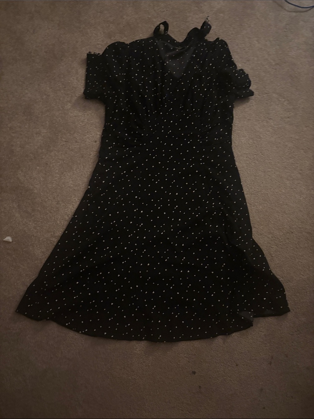 Voodoo vixen black dress with white hearts